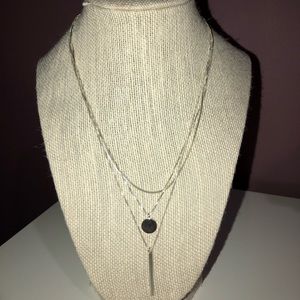 Layered silver necklace